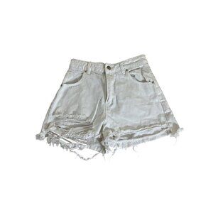 Rolla's Women's White Duster's High Rise Slim Denim Shorts - 25